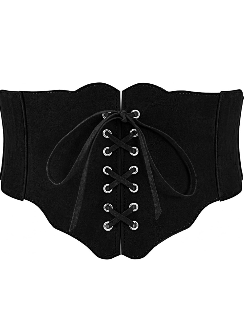 Suede Corset Belt Wide Waist Cincher Lace-up Vintage Shapewear